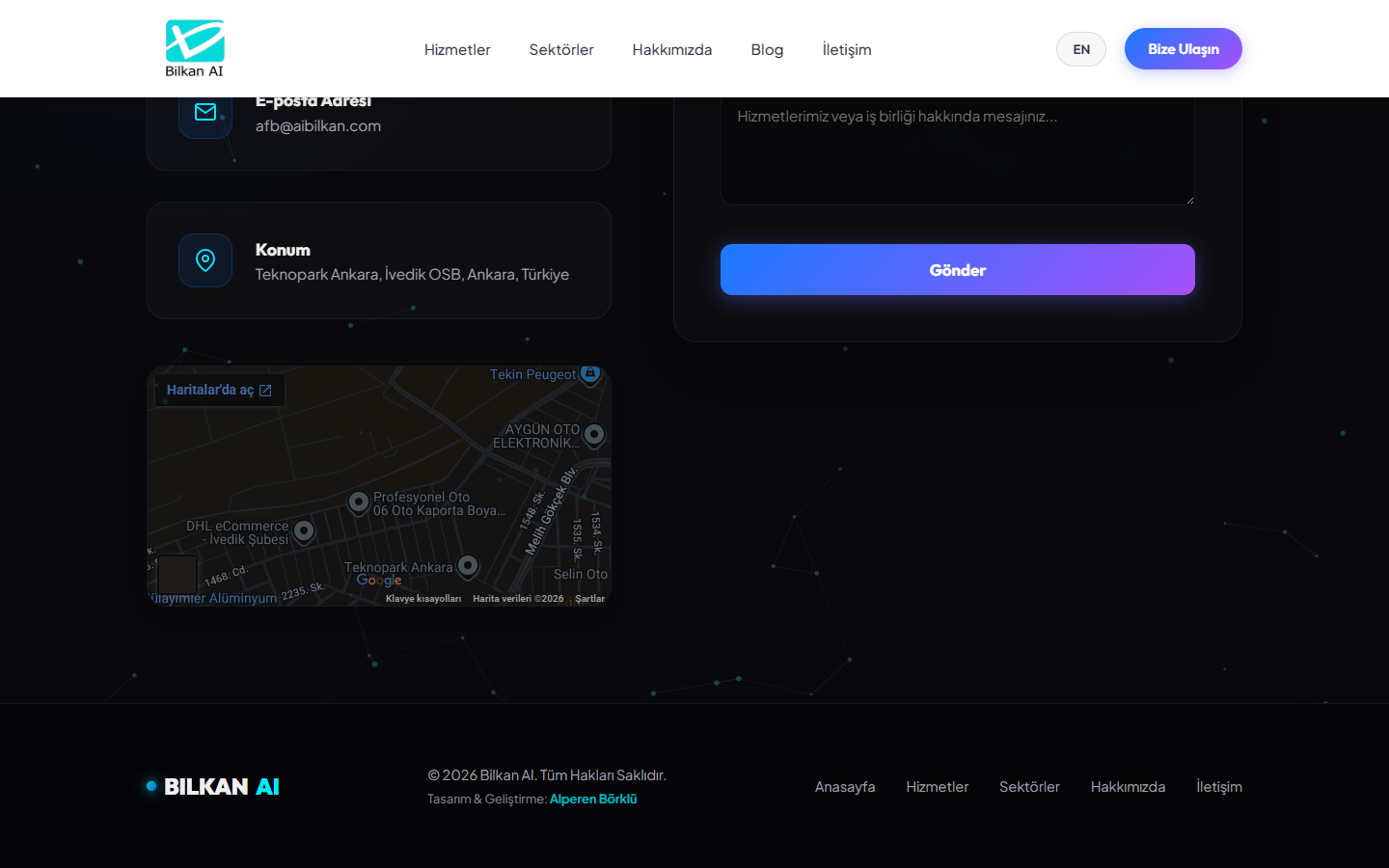 Bilkan AI Footer & Lead Generation