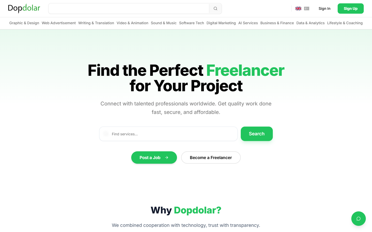 Dopdolar Hero Section