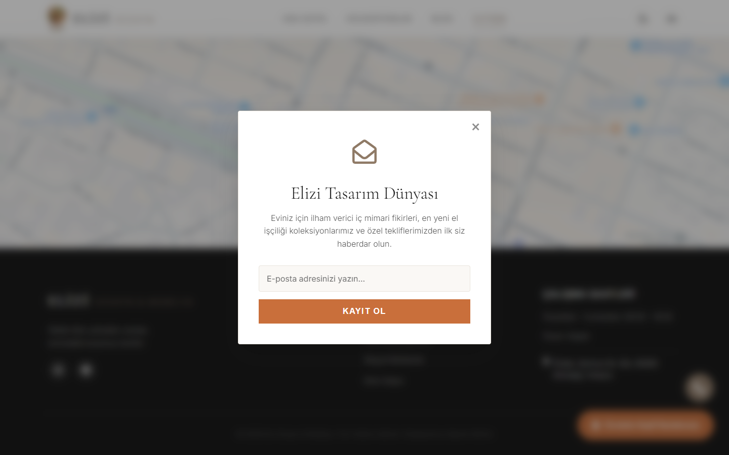 Elizi Dizayn Mobilya Footer & Lead Generation